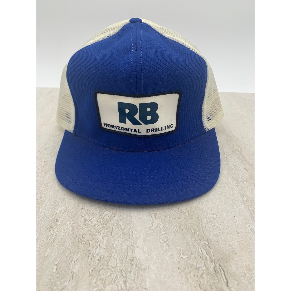 Vintage 80s RB Horizontal Drilling Trucker Hat Reynolds USA Blue Mesh Snapback